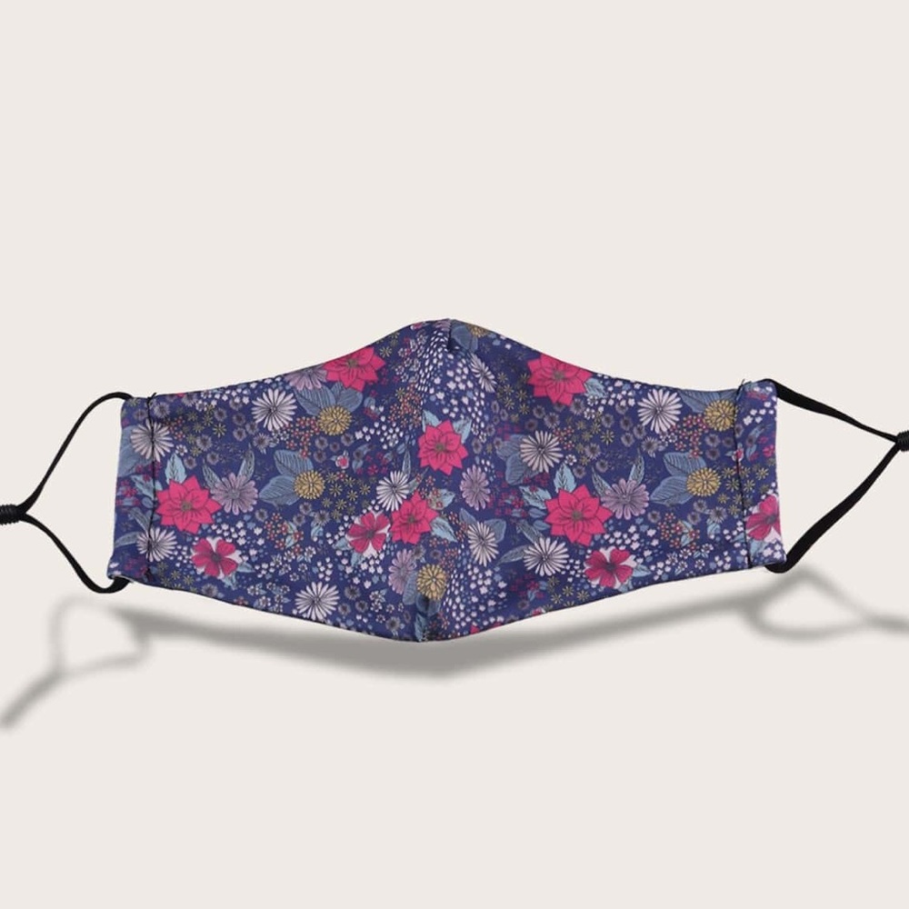 Purple floral face mask